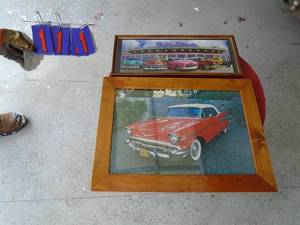Qty of 2 framed car puzzles. As shown.