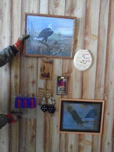 Items on wall. Includes eagles & dice. As shown.