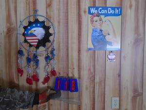 All items hanging on wall. As shown.
