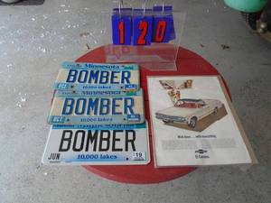 Qty of 3 bomber plates & el camino as. As shown.