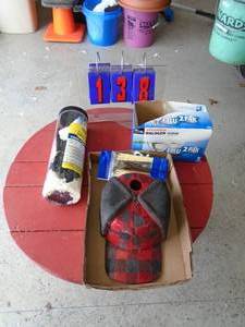 Flat with cermaic cap bird house, bulbs & zip ties. As shown.
