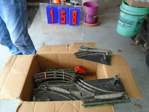 Large assortment of O gauge track & siding switches. As shown.