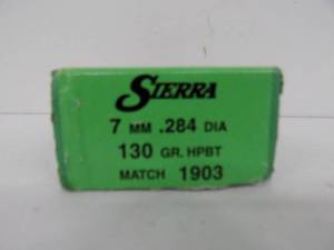80 Bullets Sierra 7mm .284 Dia 130 grs