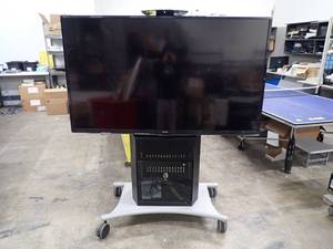 Sharp&nbspLC-70EQ10U 70 TV  1920 x 1080 resolution with 240Hz Refresh rate  Mounted on cart with all necessary audio video cables