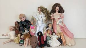 lot 107 image: 15 Rare Vintage Dolls & One Doll Head