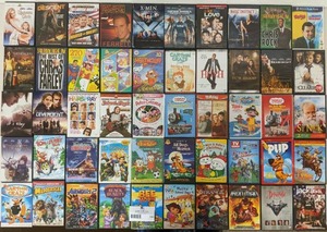 lot 159 image: 50 Assorted VHS Tapes-Talladega Nights ,Uptown Girls ,Twilight New Moon ,Divergent ,Hairspray ,X-Men ,Captain America ,Hitch,School of Rock  Pup,Max & Ruby,The Best of  SNL ,And More