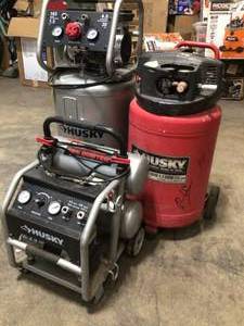 Mix Lot of assorted air compressors (various models and SALVAGE used for parts review all pictures