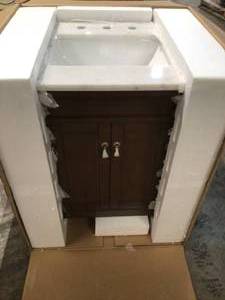 ELEGANT LIGHTING 24 In. Single Bathroom Vanity Set In Walnut good condition review all pictures
