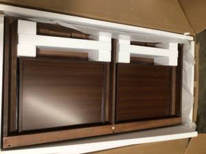 Home Decorators Collection Bradstone Walnut Writing Desk good condition review all pictures