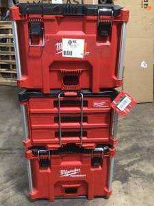 Milwaukee PACKOUT 22 in. Modular XL Tool Box (3 assorted boxes total) good condition review all pictures