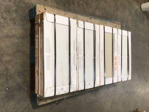 Florida Tile Home Collection Michelangelo Calacatta Rectified 12 in. x 24 in. Porcelain Floor and Wall Tile (13.3 sq. ft. case) (7 total cases) good condition review all pictures