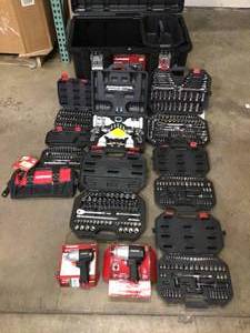 Mix lot of mechanic sets 2 impact drivers, 1 husky small bag, all comes in husky tote review pictures