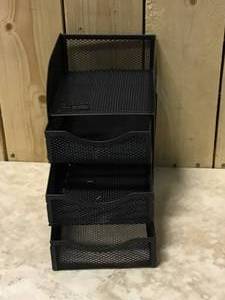 Metal Mesh Mini Desk Supplies Drawer Organizer with 3-Drawer in Black&nbsp&nbspCustomer Returns See Pictures