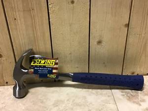 22 oz. Solid Steel Hammer with Curved Claw and Shock Reduction Blue Vinyl Grip&nbsp&nbspCustomer Returns See Pictures