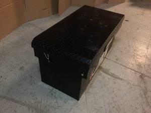 59.875 Gloss Black Aluminum Full Size Crossbed Truck Tool Box by UWS Customer Returns See Pictures