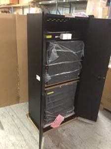 4-Piece Heavy Duty Welded Steel Garage Storage System in Black (92 in. W x 81 in. H x 24 in. D) by Husky Customer Returns See Pictures