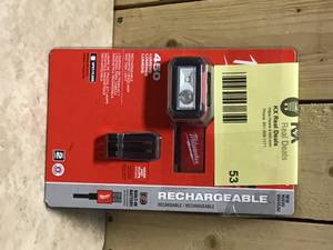 lot 53 image: Milwaukee 450 Lumens Internal Rechargeable Magnetic Headlamp and Task Light &nbspCustomer Returns See Pictures