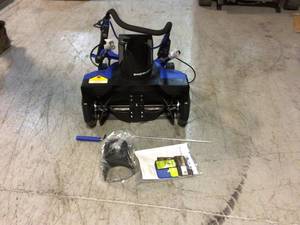 lot 84 image: Snow Joe 21 in. 15 Amp Electric Walk Behind Single Stage Snow Blower with LED Light &nbspCustomer Returns See Pictures