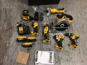 lot 110 image: 20-Volt MAX Cordless Combo Kit (7-Tool) with ToughSystem Case, (1) 20-Volt 4.0Ah Battery & (2) 20-Volt 2.0Ah Batteries by DEWALT Customer Returns See Pictures