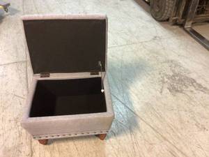 lot 34 image: Annabelle Traditional Gray Fabric Upholstered Storage Ottoman