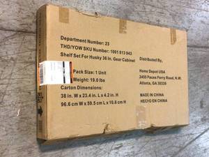 lot 40 image: Husky 2-Pack Steel Shelf Set in Black (36 in. W x 21 in. D) for Ready-to-Assemble 36 in. Garage Gear Cabinet