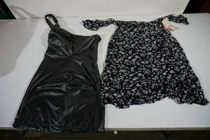 lot 222 image: Ladies Dresses - Faux Leather, Flower Print