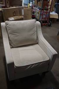 lot 200 image: Cream Colored Upholstered Chair
