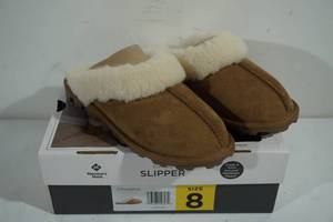 lot 94 image: NEW Members Mark Chestnut Suede Slippers - Size 8