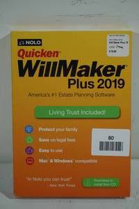 lot 80 image: NEW NOLO Quicken WillMaker Plus 2019 Software