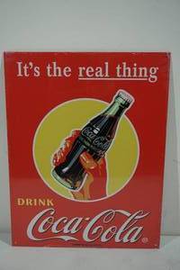 lot 73 image: NEW Vintage Look Coca-Cola Metal Sign