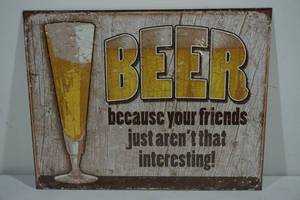 lot 67 image: NEW Novelty Beer Friends Metal Sign