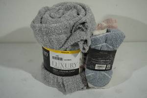 lot 136 image: NEW Members Mark Luxury Collection Cozy Pants and Socks