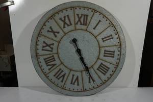 lot 204 image: Large Weathered Metal Wall Clock - 32 Diameter