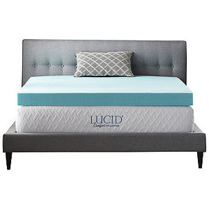 lot 110 image: Lucid Comfort Collection 4 Gel Mattress Topper - King