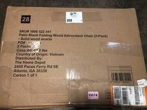 Hampton Bay Patio Black Folding Wood Adirondack Chair (2-Pack) good condition review all pictures