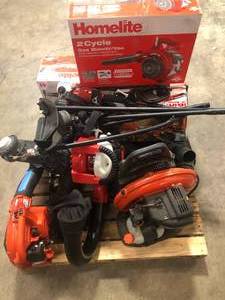 Pallet of assorted Homelite 2 cycle blowervacs please review all pictures