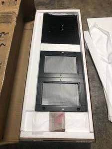 Walker Edison Furniture Company Carver 53 in. Matte Black Composite TV Stand 55 in. with Glass Doors (new) review all pictures