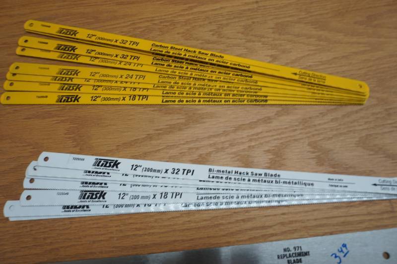 lot 47 image: 6 12 carbon steel hacksaw blades, ...