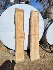 (2) OAK Live Edge Slabs - Dimensions 64 x 11 x 54 and 63 x 12 x 54