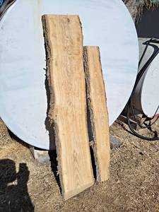 (2) OAK Live Edge Slabs - Dimensions 58 x 12 x 54 and 50 x 9 x 54