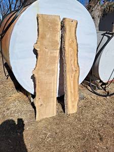 (2) OAK Live Edge Slabs - Dimensions 58 x 12 x 54 and 50 x 10 x 54