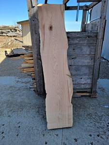Beautiful Live Edge Red Oak Slab - About 76 x 17 x 2.5