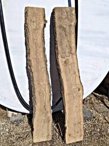 (2) OAK Live Edge Slabs - Dimensions 51 x 7 x 54 and 51 x 7 x 4