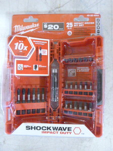 lot 92 image: Milwaukee 25 Piece Impact Driver Bit Set