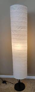 lot 107 image: White Sheer Paper Tube Floor Lamp
