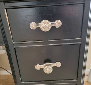 lot 209 image: Upcycled Black Enameled Vintage Writing Desk