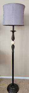 lot 101 image: Blackened Bronze Sphere Torchiere Floor Lamp