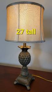 lot 105 image: Matte Gold Pineapple Table Lamp
