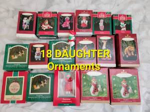 lot 250 image: Vintage Hallmark DAUGHTER Christmas Ornaments NOS