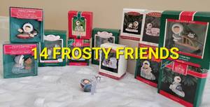 lot 251 image: Vintage Hallmark FROSTY FRIENDS Christmas Ornaments NOS